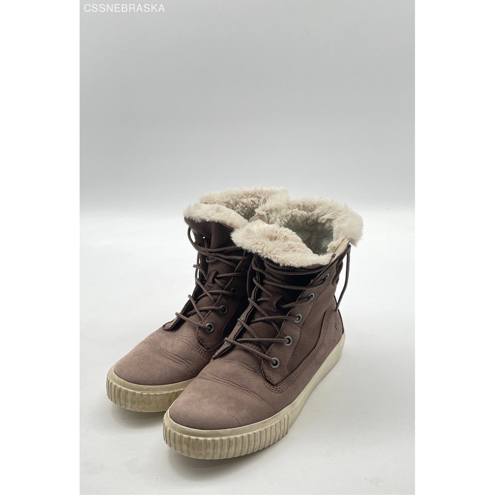 Timberland Taupe Nubuck Women's Skyla Bay Taupe Fleece Fold Down Boot - Size 7‎